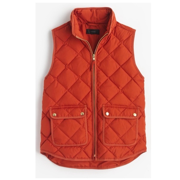 J. Crew Jackets & Blazers - J. Crew Excursion down and feathers puffer vest Size XS Orange puffy vest